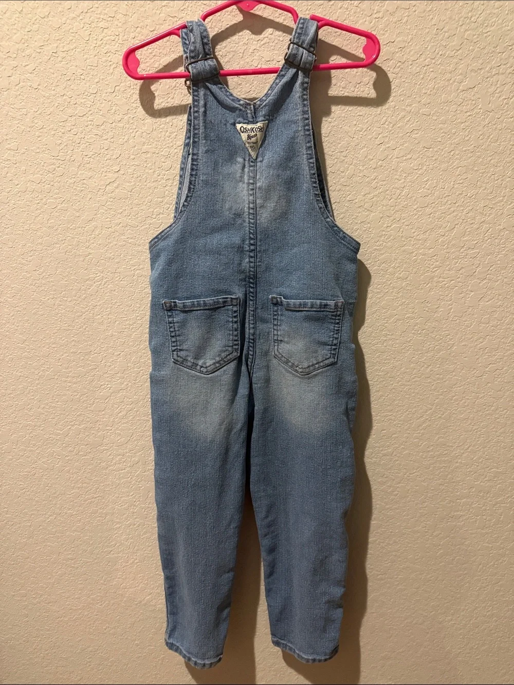 OshKosh Light Wash Denim Overalls 5T- Blue